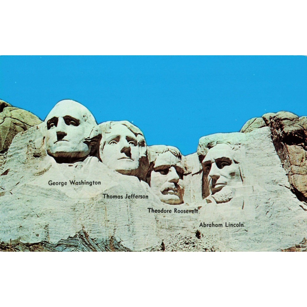 Mount Rushmore National Memorial South Dakota SD Presidents Chrome Postcard 1963 - Picture 1 of 2